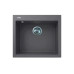 Мийка кухонна Adamant Univer, штучний камінь, квадрат, без крила, 560х500х200мм, чаша - 1, врізна, сірий
