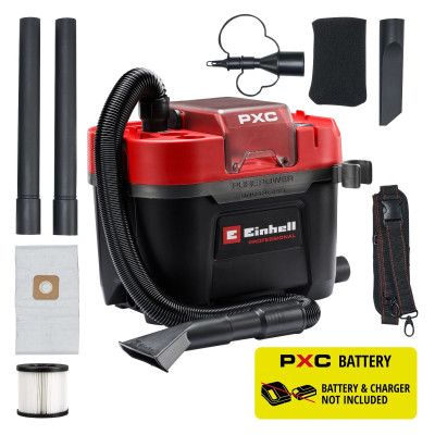 Пилосос професійний акумуляторний Einhell Professional TP-VC 18/10 Li BL 18В 130мбар контейнер 10л вологе/сухе прибирання Dust Class L 3.05кг без АКБ та ЗП Пилосос професійний акумуляторний Einhell Professional TP-VC 18/10 Li BL 18В 130мбар контейнер 10л вологе/сухе прибирання Dust Class L 3.05кг без АКБ та ЗП