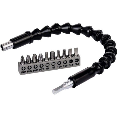 Біти Bosch Professional гнучкий подовжувач, 300мм SL,PH,PZ,H,T набір 10шт Біти Bosch Professional гнучкий подовжувач, 300мм SL,PH,PZ,H,T набір 10шт