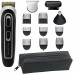 Тример Rowenta Trim & Style, для бороди, вусів, голови и тіла, мережа+акум., роторний мотор, насадок-11, чохол, титан.напил., чорно-сріблястий
