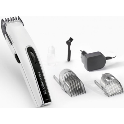 Машинка для стрижки Rowenta Nomad, мережа+акум., роторний мотор, насадок-2, кейс, сталь, біло-чорний Машинка для стрижки Rowenta Nomad, мережа+акум., роторний мотор, насадок-2, кейс, сталь, біло-чорний
