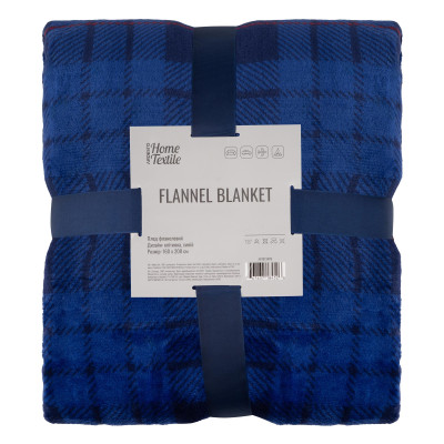 Плед ARDESTO Flannel 160х200см, 100% поліестер, клітинка, синій
