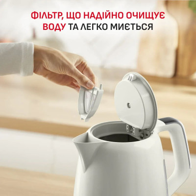 Електрочайник Tefal Soleil+ 1.7л, Strix, пластик, бежевий Електрочайник Tefal Soleil+ 1.7л, Strix, пластик, бежевий