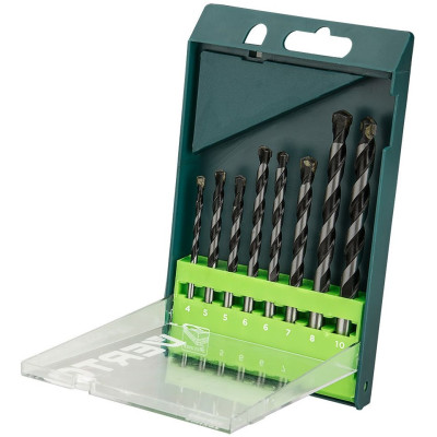 Verto Набір свердел по бетону, 8шт, 4-10мм, кейс Verto Набір свердел по бетону, 8шт, 4-10мм, кейс