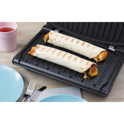 Гриль Russell Hobbs прижимний Family SteelGrill 1650Вт, темп. режимів-1, метал, червоно-чорний