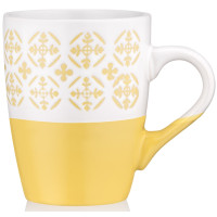 Чашка ARDESTO Ornament, 320мл, кераміка, жовто-білий