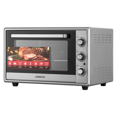 Піч електрична ARDESTO, 60л, 2000Вт, механіч., конвекція, подвійне скло, рожен, сірий