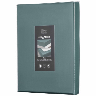 Простирадло на резинці ARDESTO Mix&Match Premium, 180x200+30см, 100% бавовна, сатин, зелений