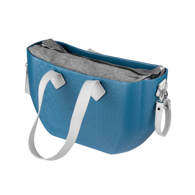 Сумка Nuvita MyMia ручки еко-шкіра, килимок, ремені для коляски, синьо-сірий