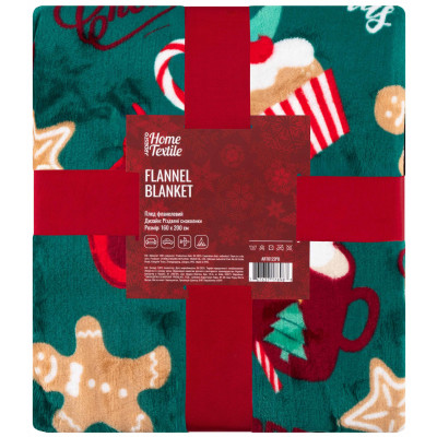 Плед ARDESTO Christmas Flannel 160х200см, 100% поліестер, різдвяні смаколики