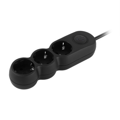 Удлинитель сетевой 2E Plus 3хТип F, 3х1мм кв, 10A, 3м, черный 2E-U03VES3MBK