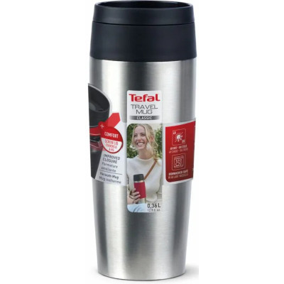 Термочашка Tefal Travel Mug Classic, 0.36л, нержавіюча сталь