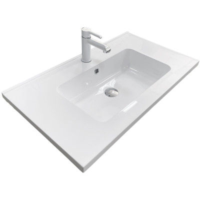 Раковина, умивальник Adamant FLATE, штучний камінь, прямокут., з отвором для змішувача, з отвором для переливу, 800х450х140мм, накладний, білий Раковина, умивальник Adamant FLATE, штучний камінь, прямокут., з отвором для змішувача, з отвором для переливу, 800х450х140мм, накладний, білий