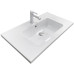 Раковина, умивальник Adamant FLATE, штучний камінь, прямокут., з отвором для змішувача, з отвором для переливу, 800х450х140мм, накладний, білий