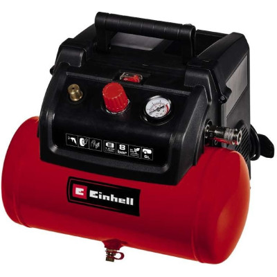 Einhell Компресор повітряний безмасляний TC-AC 190/6/8 OF, 1200Вт, 6л, 190л/хв, 8бар, 8.9кг Einhell Компресор повітряний безмасляний TC-AC 190/6/8 OF, 1200Вт, 6л, 190л/хв, 8бар, 8.9кг