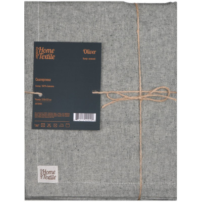 Скатертина ARDESTO Oliver, 133х220см, 100% бавовна, зелений