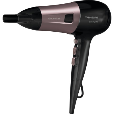 Фен Rowenta Powerline, 2400Вт, 3 режими, дифузор, іоніз-я, хол. обдув, чорно-рожевий