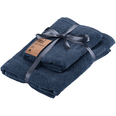 Набір рушників махрових ARDESTO Lotus, 50х90см, 70х140см, 2шт, 100% бавовна, синій