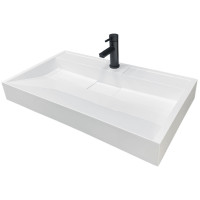 Раковина, умивальник Adamant VISION, штучний камінь, прямокут., з отвором для змішувача, без переливу, 800х455х110мм, накладний, білий