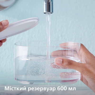 Іригатор Philips стаціонарний Sonicare Philips Sonicare Power Flosser 7000, чаша 600 мл, від мережі , чохол, 4 насадки , білий
