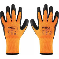 Neo Tools Рукавички робочі, латексне покриття, поліестер, р.8, помаранчево чорні Neo Tools Рукавички робочі, латексне покриття, поліестер, р.8, помаранчево чорні