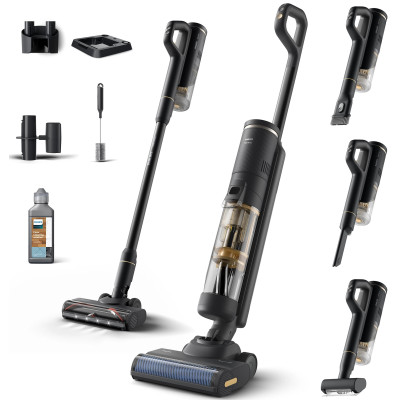 Пилосос Philips безпровідний Series 7000 AquaTrio, вологе прибирання, конт пил -0.42л, автон. робота до 45хв, PowerCyclone Aqua, чорний