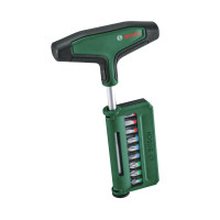 Викрутка Bosch для біт, Т-подібне руків'я, 19 насадок, 100мм, сталь CrV