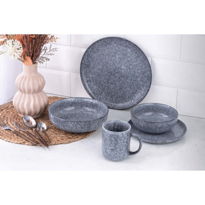 ARDESTO Салатник Loreto, 650мл, 15.5см, порцеляна, сірий ARDESTO Салатник Loreto, 650мл, 15.5см, порцеляна, сірий