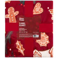 Плед ARDESTO Christmas Flannel 160х200см, 100% поліестер, імбирні будиночки