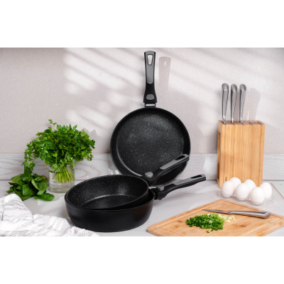 ARDESTO Сковорода глибока зі знімною ручкою Gemini Bari, 26см, алюміній, чорний ARDESTO Сковорода глибока зі знімною ручкою Gemini Bari, 26см, алюміній, чорний