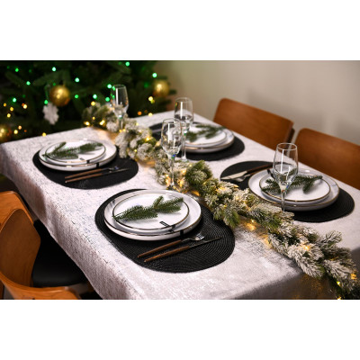 Скатертина ARDESTO Shine 120х140см, 100% поліестер, сріблястий