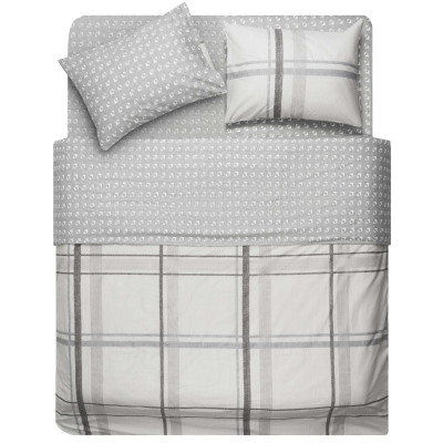 КПБ 2,0сп ARDESTO Gloria, підковдра 200х220см, простирадло 230х240см, наволочки (2) 50х70см, 100% бавовна, сатин, клітинка, тауп