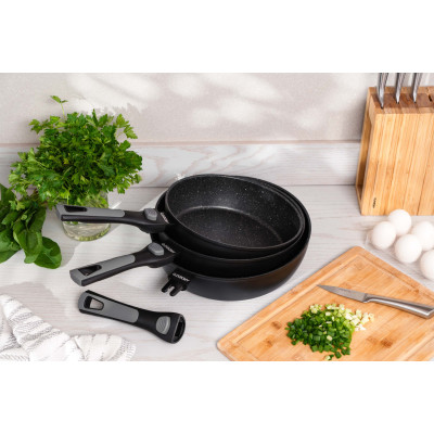 ARDESTO Сковорода глибока зі знімною ручкою Gemini Bari, 26см, алюміній, чорний ARDESTO Сковорода глибока зі знімною ручкою Gemini Bari, 26см, алюміній, чорний