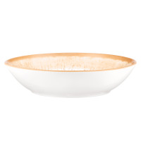 ARDESTO Тарілка супова Siena, 790мл, 20см, порцеляна, біло-жовтий