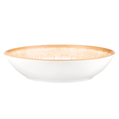 ARDESTO Тарілка супова Siena, 790мл, 20см, порцеляна, біло-жовтий