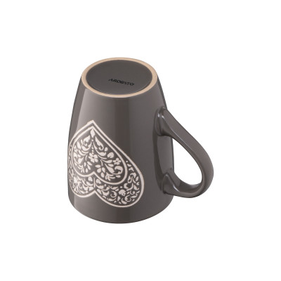 Чашка ARDESTO  Heart, 330мл, кераміка, сірий темний