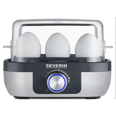 Яйцеварка Severin 420Вт, механическое управление, на 6 яиц, звуковой, сигнал, пластик, серо-черный