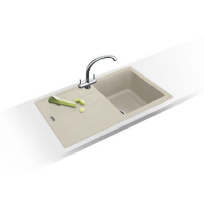 Мийка кухонна Franke Basis, фраграніт, прямокутник, з крилом, 780х500х200мм, чаша - 1, накладна, BFG 611-78, сахара