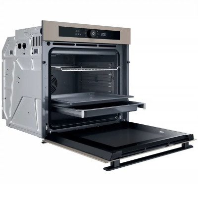 Духова шафа Whirlpool електрична, 73л, A+, дисплей, конвекція, телескопічні напрямні, бежевий