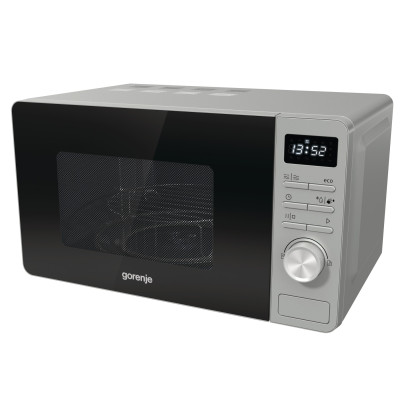 Мікрохвильова піч Gorenje, 23л, міх. управл., 800Вт, гриль, дисплей, нерж Мікрохвильова піч Gorenje, 23л, міх. управл., 800Вт, гриль, дисплей, нерж