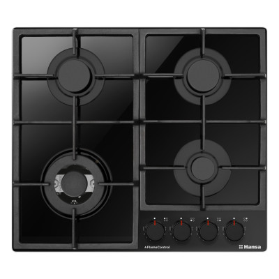 Варильна поверхня Hansa газова, 59см, чавун, чорний Варильна поверхня Hansa газова, 59см, чавун, чорний