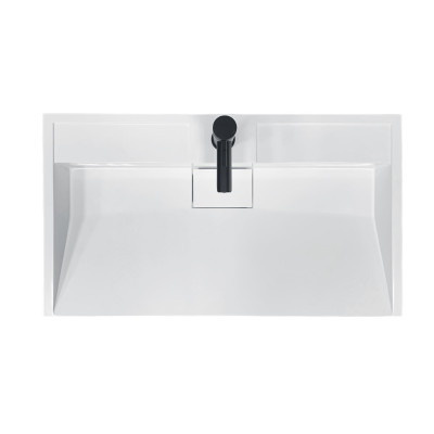 Раковина, умивальник Adamant VISION, штучний камінь, прямокут., з отвором для змішувача, без переливу, 800х455х110мм, накладний, білий