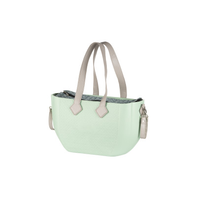 Сумка Nuvita MyMia ручки еко-шкіра, килимок, ремені для коляски, м'ятно-сірий