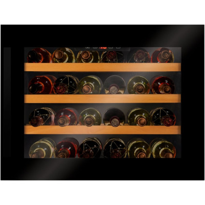 Холодильник Hansa вбудований для вина, 45.5x59х60.8, холод.відд.-63л, зон - 1, бут-28, ST, диспл внутр., чорний