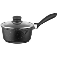 Ковш со стеклянной крышкой ARDESTO Gemini Anzio, 1.4л, алюминий, черный