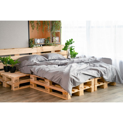 Простирадло ARDESTO Mix&Match, 180х240см, 100% бавовна, сатин, сірий