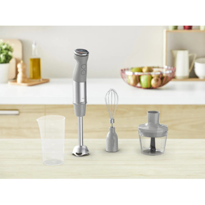 Блендер Tefal заглибний Quickchef+ 1000Вт, 3в1, чаша-800мл, чопер-500мл, турборежим, сріблясто-сірий Блендер Tefal заглибний Quickchef+ 1000Вт, 3в1, чаша-800мл, чопер-500мл, турборежим, сріблясто-сірий