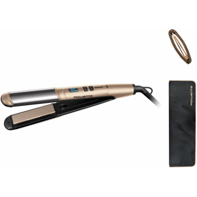 Випрямляч Rowenta Glam & Shine 2в1, темп.режимів-8, 140-210С, дисплей, кераміка, золотий Випрямляч Rowenta Glam & Shine 2в1, темп.режимів-8, 140-210С, дисплей, кераміка, золотий