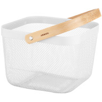 Корзина с ручкой Ardesto Midori 25х24.5х18см, металл, дерево, белый