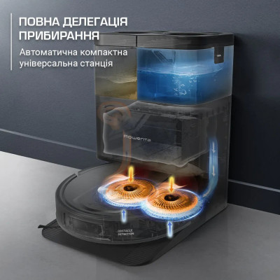 Робот-пилосос Rowenta миючий X-Plorer Serie 575 Max Standard, 10000ПаВт, h=10.5см, 0.22л, конт пил -0.3л, автон. робота до 120хв, чорний